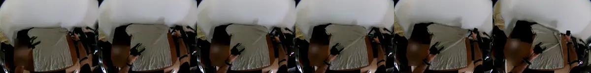Six frames from head camera 0, one per second, showing both grippers over a grey shirt